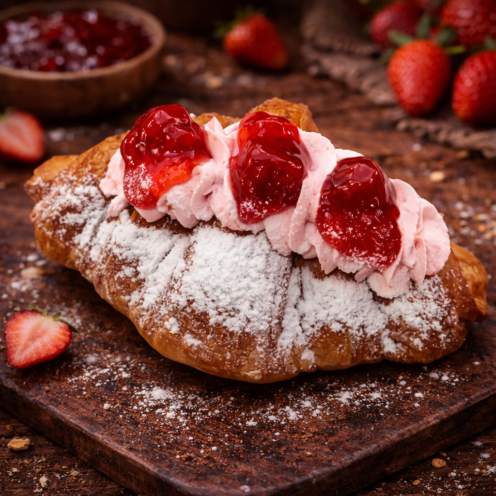 Strawberry Snow Croissant - pack of 6 - Bait Lehem